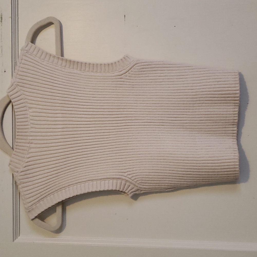 Zara Ribbed Knit Top Ecru - Picture 3 of 5